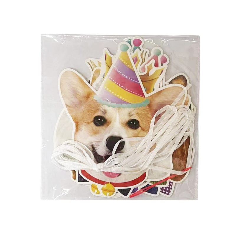 TSJ Dog Birthday Banner, Dog Face Party Banner, Dog Theme Party Bunting Decoration Puppy Party Supplies for Birthday Party Baby Shower - Image 5